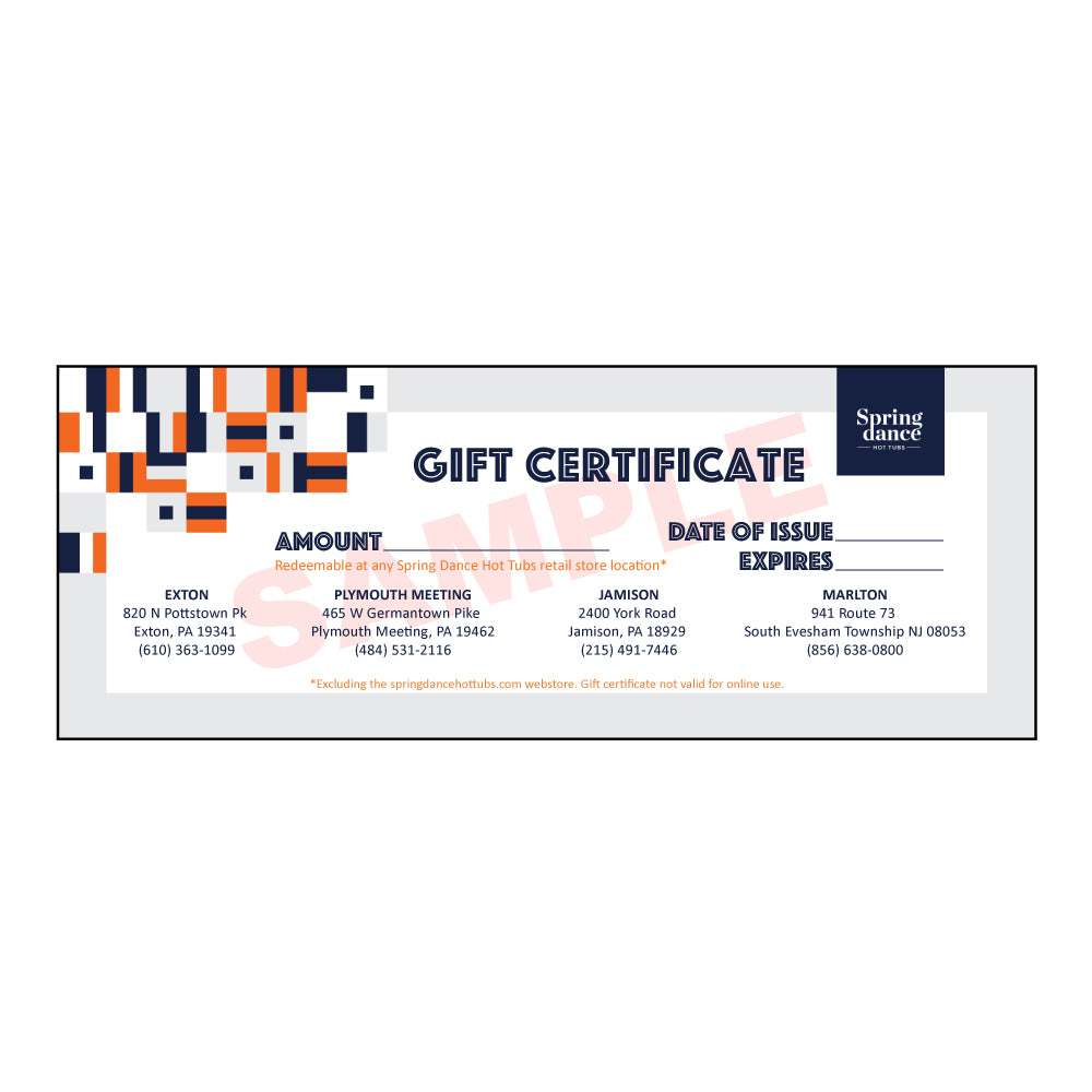 Spring Dance Hot Tubs Gift Certificate ($25 - $150)