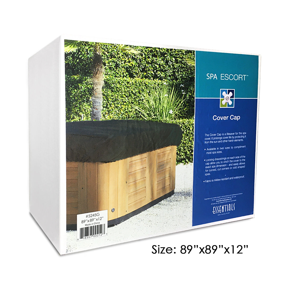 Spa Escort Cover Cap / Spa Bonnet for hot tubs and spas 89"x89" / black