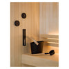 Tylö Brilliant Sauna Accessories in sauna- Matte Black Aluminum / Birch Wood / Bucket, Ladle, Thermometer, Hygrometer & Sand Timer